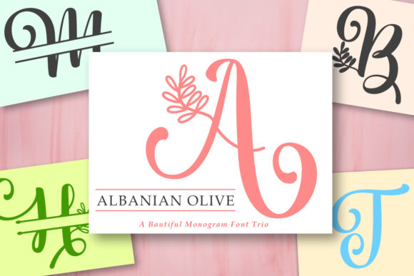 Albanian Olive Monogram: A Delicate Script Handwritten Font for Makers